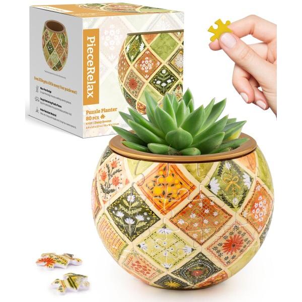 ピースリラックス(PieceRelax) 80ピース プラ製3D立体植木鉢パズル(10X10X7cm...