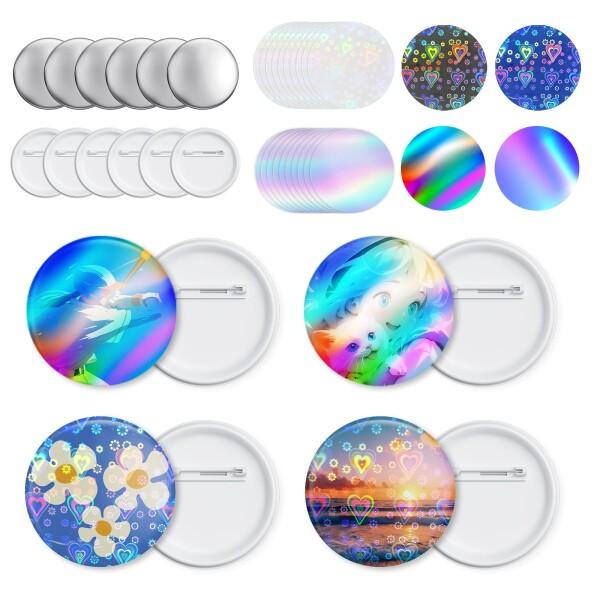 缶バッジ素材 缶バッジカバー 100セット入り レーザ 高い透明性 痛バ 推しキャラ グッズ プラス