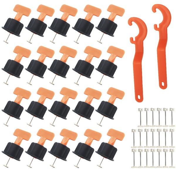 CESFONJER 20 個 セットタイルレベリング タイルスペーサー タイルレベリングシステム, ...