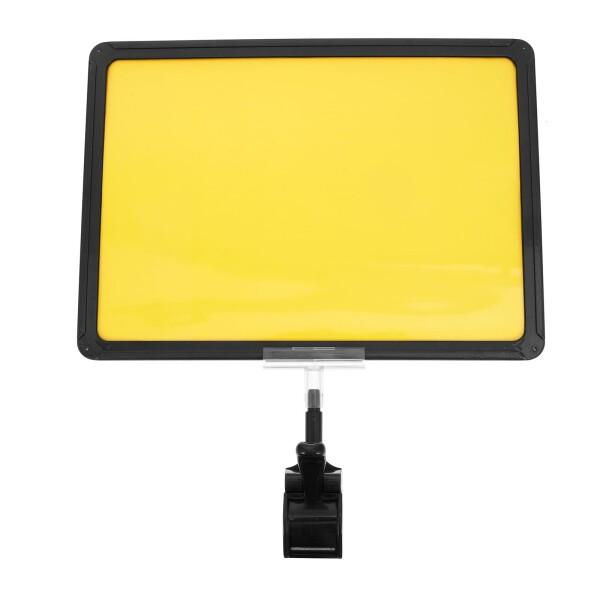 Toyvian A4サイズ クリップ付き価格表示タグボード ブラック Abs製 耐摩耗性 店舗用ラベ...