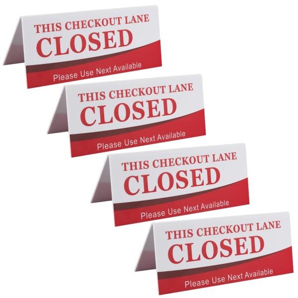 OLYCRAFT 4個 レジ休止中 卓上プレート 英字看板 受付 サイン 「this checkou...