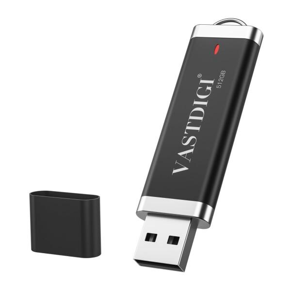 VASTDIGI USBメモリ 512GB USB 2.0 ハイスピード キャップ/ストラップホール...