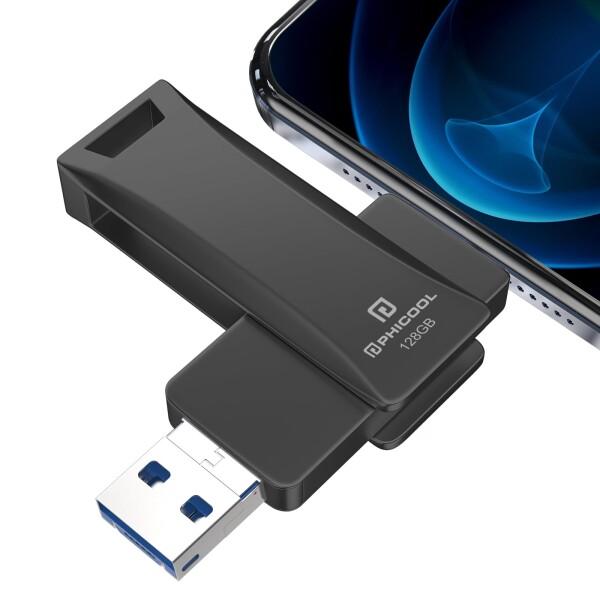 usbメモリ ４in1 128gb 高速 Phone usbメモリー 回転式 iOS/Type-C/...