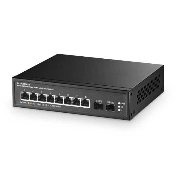 10ポート 2.5Gスイッチ、2x10G SFP+ポート、8x2.5G Base-Tポート（100/...