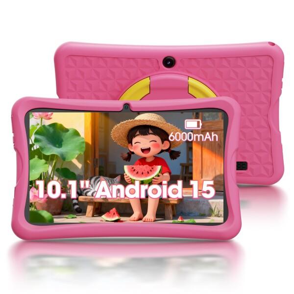 HCNCP 10.1インチHDスクリーンキッズタブレット、Android 15 キッズスペース&amp;Yo...