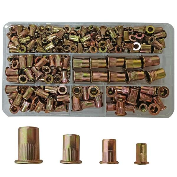 リベットナット 190個入 ナッター 鋼合金 リベッター ナットリベット M4 M5 M6 M8 中...