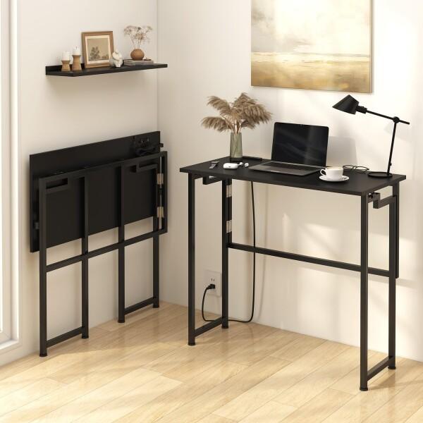 LunarLight 折りたたみデスク フォールディングデスク 幅80奥行き38高さ72cm コンパ...