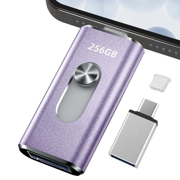 256GB usbメモリ４in1プッシュ型 Phone対応 スマホ携帯 高速 データ保存 バックアッ...