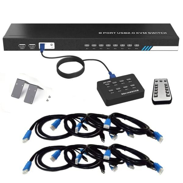 ES-Tune KVM切替器 8入力1出力 HDMI対応 4K30Hz USB2.0共有 手動/リモ...