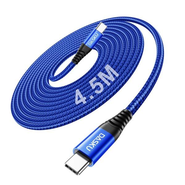 USB C &amp; USBC ケーブル 4.5M PD対応 60W 3A急速充電 USB Type C ...