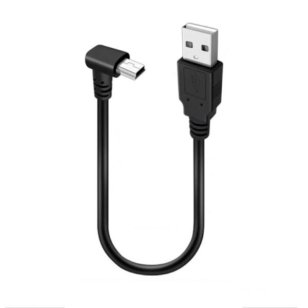 USB2.0 ミニ ケーブルUSB(A)オス-USB(miniB)オスL型上下左右90度方向ケーブル...
