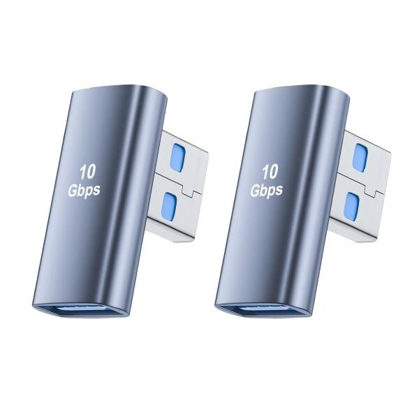 USB L字 アダプタ (2個セット) YITONGXXSUN USB 3.2 Gen2 Type ...