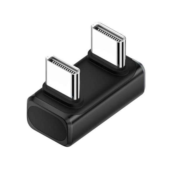 CY アダプター USB5.0 80Gbps オス-オス延長アダプター 反対U字型バックアングル 2...