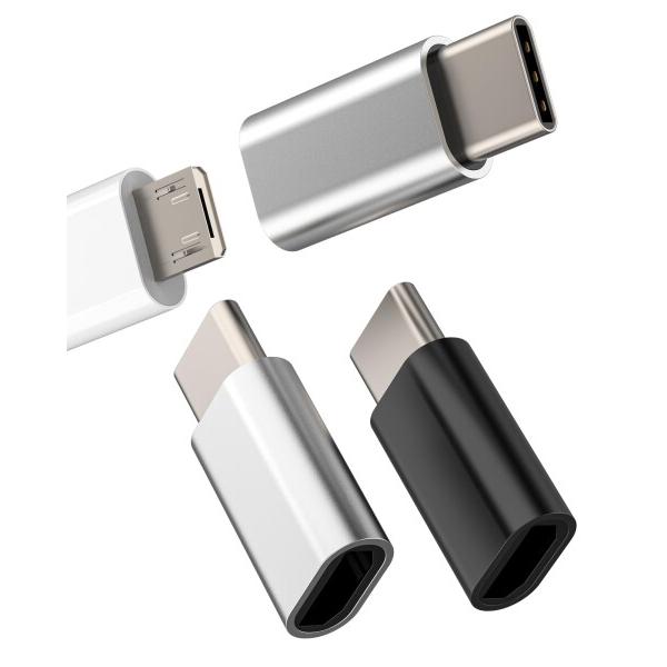 USB Cオス to Micro USBメスアダプター（3個入り）対応iPad Android ケー...