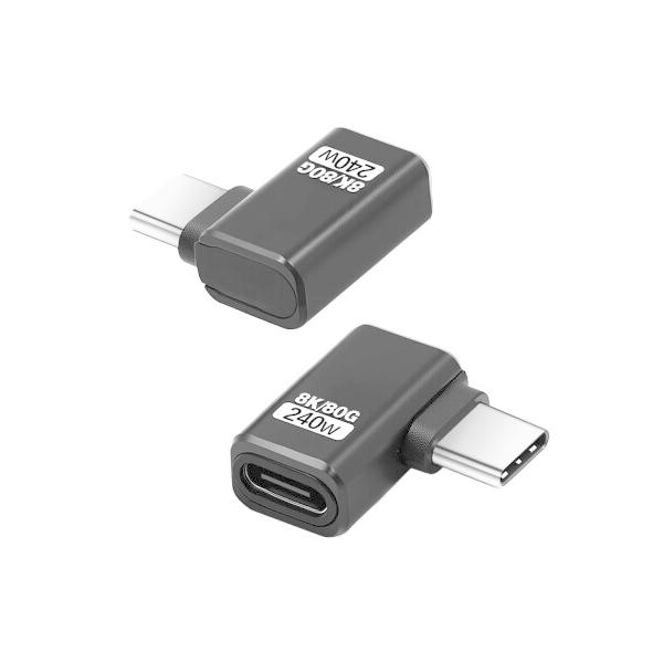 Duttek 80Gbps USB Type c L字型変換アダプタ 最大(8K@60Hzビデオ 2...
