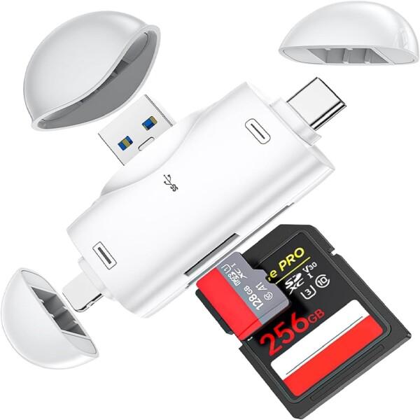 3 in 1 メモリーカードリーダー Lighting/Type-c/USB 3in1 iphone...