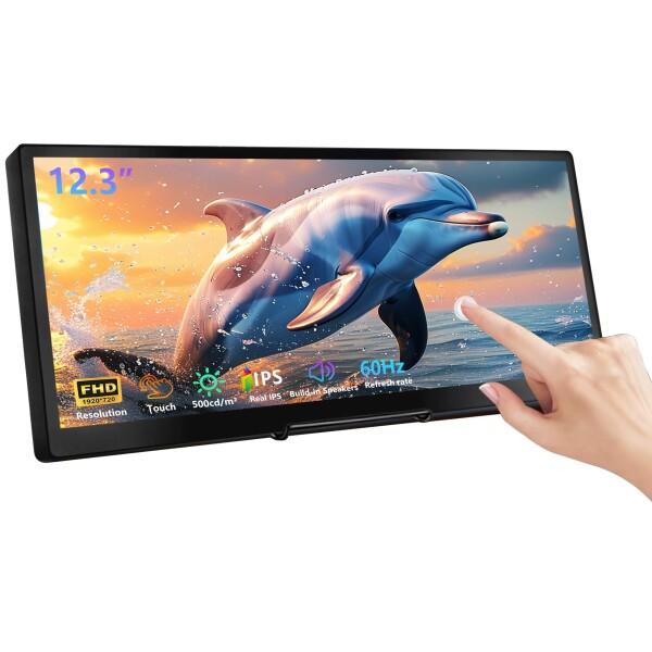 12.3インチのタッチスクリーンのモニター1920x720棒LCDの小型タッチ画面のモニターのラップ...