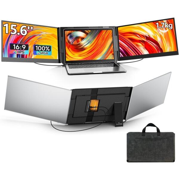 LGGST 15.6 インチ デュアルモニター トリプルモニター FHD 1080P IPSパネル搭...