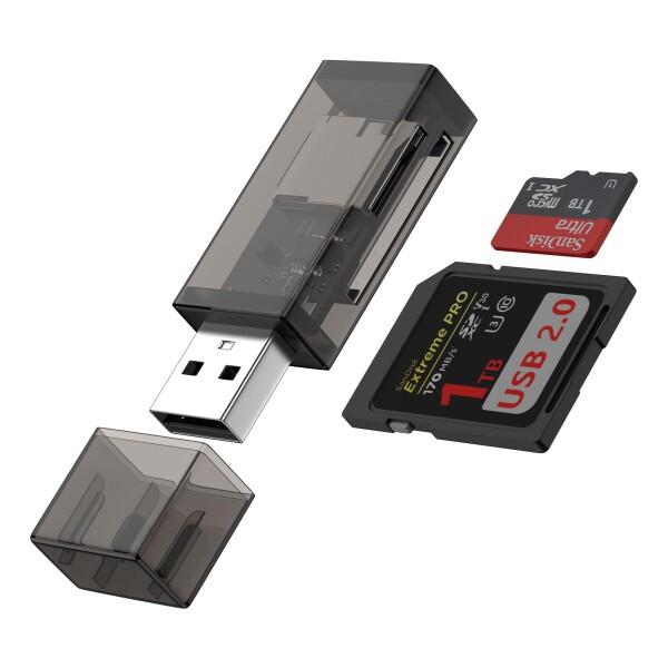 SDカードリーダー USB-A メモリカードリーダー USB 2.0 デュアルスロット SDXC、S...