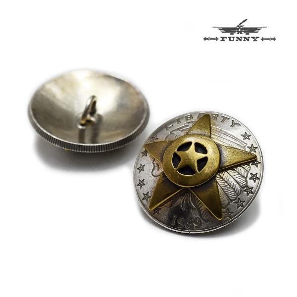 財布 パーツ FUNNY ファニー コンチョ チーフスタートロフィーコンチョ ループ式 29mm 1...