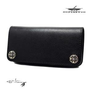 FUNNY ラウンドファスナー バッファローレザー ロングウォレット ファニー 財布 長財布 ロングウォレットボールポイント(スタッズ)打ち