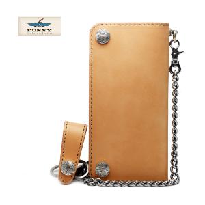 FUNNY/ファニー】 トラッカーズ ロングウォレット 革財布【タン