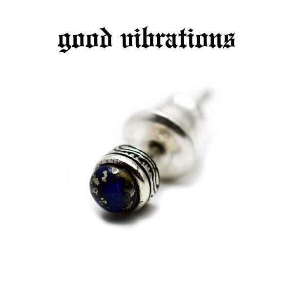 【正規取扱店】good vibrations＜ピアス ラピスラズリ 天然石 シルバー925 メンズ ...