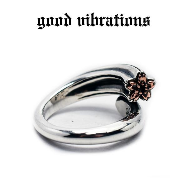 【正規取扱店】good vibrations 桜 デザインリング フリーサイズ スパイラルリング(1...