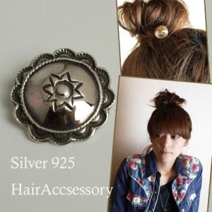 silver925 【シルバーコンチョ　ループ 髪留め用】21ｍｍ シルバーボタン ヘアーアクセサリ...