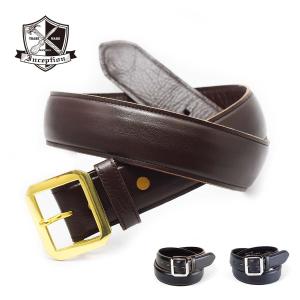 ビンテージワークス スタッズ レザーベルト 茶芯 メンズ ハンドメイド