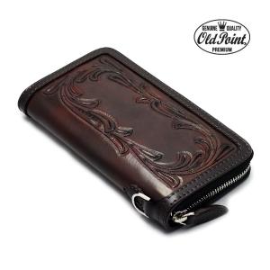 皇居勤労奉仕記念品 クロコダイル 長財布 茶色 つやなし クリック