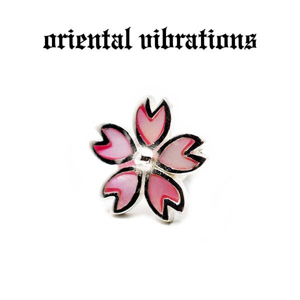【正規取扱店】oriental vibrations＜桜 一輪 ピンクシェル 天然石 一粒ジュエリー...