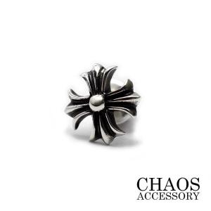 クロムハーツ　クロスボールスタッド　シルバー　片耳　レア　正規品　925　ピアス クロスボール スタッド ピアス シルバー925 メンズ レディース ハイ