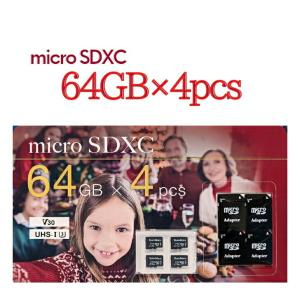サンマックス テクノロジー Micro SDXC 64GB×4pcs SDアダプター×4セット #36927