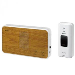 ELPA(エルパ) ワイヤレスチャイム 受信器(木目調)+押ボタン送信器セット EWS-S5130(...