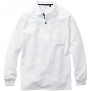 桑和 7325-50 長袖ポロシャツ(胸ポケット付き) 4Lサイズ ホワイト(0) G.G.(代引・...