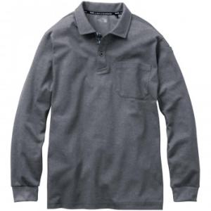 桑和 7325-50 長袖ポロシャツ(胸ポケット付き) 4Lサイズ ダークグレー(35) G.G.(...