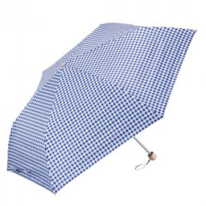Waterfront ぺん細サンシェイド 折りたたみ傘 50cm ギンガムチェック ネイビー S35...