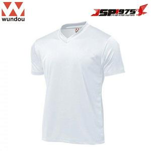 wundou ドライライト Vネック Tシャツ ホワイト Lサイズ