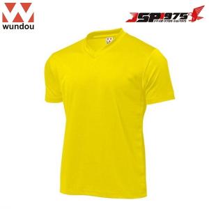 wundou ドライライト Vネック Tシャツ イエロー Sサイズ