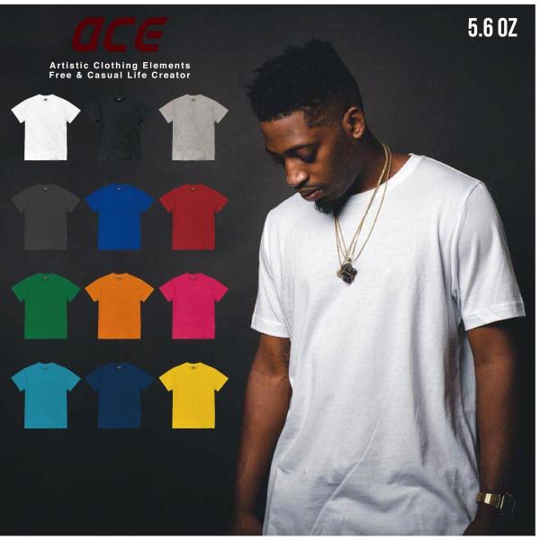 オーバーサイズ BIG 無地 半袖 Tシャツ ビックサイズ ACE 5.6oz  オンス