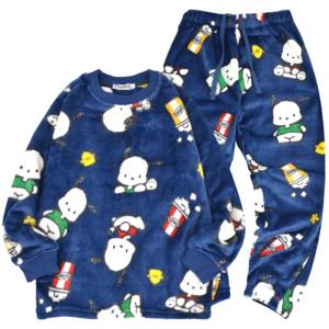 ポチャッコ 子供 トレーナー スウェット パンツ もこふわ フリース キッズ セットアップ 総柄 ルームウェア 部屋着 パジャマ サンリオ キャラクターズ｜CharaBasket