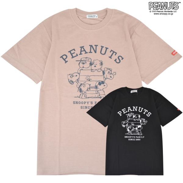 スヌーピー オラフ スパイク 兄弟 半袖 Tシャツ 鹿の子 プリントトップス PEANUTS