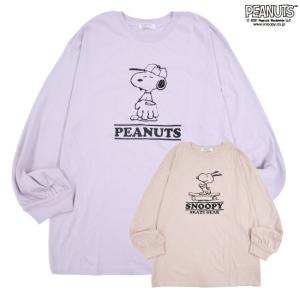 スヌーピー バルーン 袖 ビッグシルエット プリント Tシャツ SNOOPY｜chara-basket