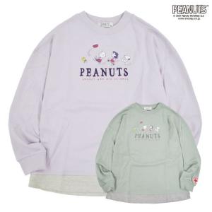 スヌーピー トレーナー 裏起毛 PEANUT レイヤード メンズ S M L｜chara-basket