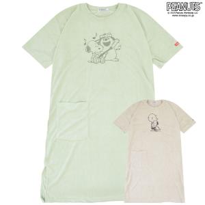 スヌーピー チャーリーブラウン オラフ スーパービッグ Tシャツ ワンピース 半袖 刺繍 SNOOPY PEANUTS