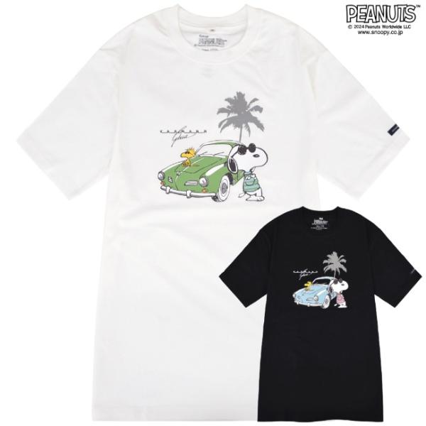 スヌーピー Tシャツ 半袖 フォルクスワーゲン トップス ジョークール 大人 車 フォト プリント ...