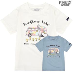 スヌーピー Tシャツ 半袖 子供 キッズ フォルクスワーゲン トップス 車 フォト プリント SNOOPY PEANUTS Volkswagen