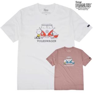 スヌーピー ピーナッツ フォルクスワーゲン Tシャツ キッズ 子供 半袖 トップス コラボ SNOOPY PEANUTS VOLKSWAGEN