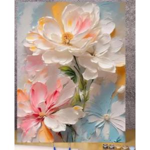 【キャンバスのみ】キャンバスアート テクスチャーアート 油絵 花 フラワーアート おしゃれ 母の日 ...